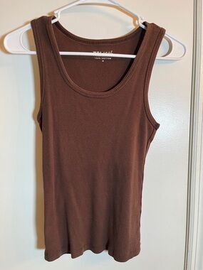 Wet Seal Brown Ribbed Cotton Tank Top
